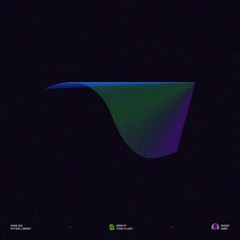 A green, blue and purple generative pattern from the Repeatr plugin.