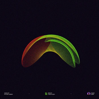 A red-to-green arched generative pattern from the Repeatr plugin.